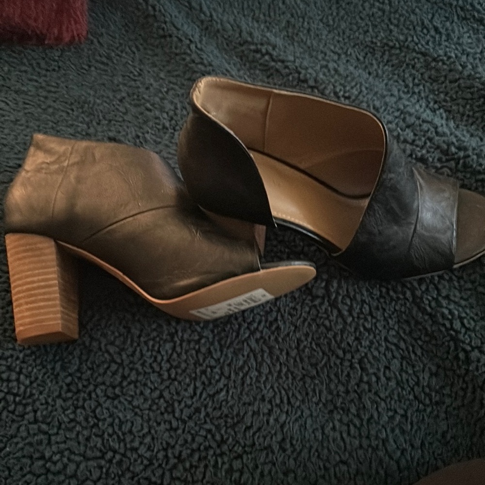 Black open toe booties